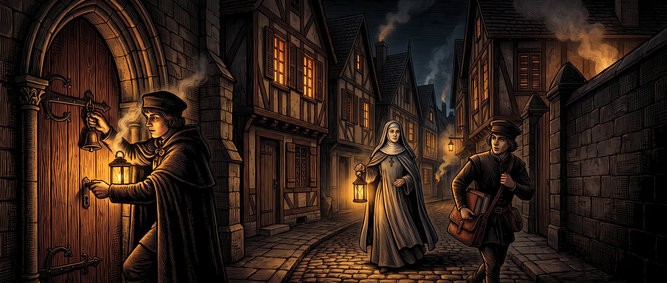 The Ashen Quarter &mdash; churches, sanitariums, and the quiet houses where the occult is studied behind shutters