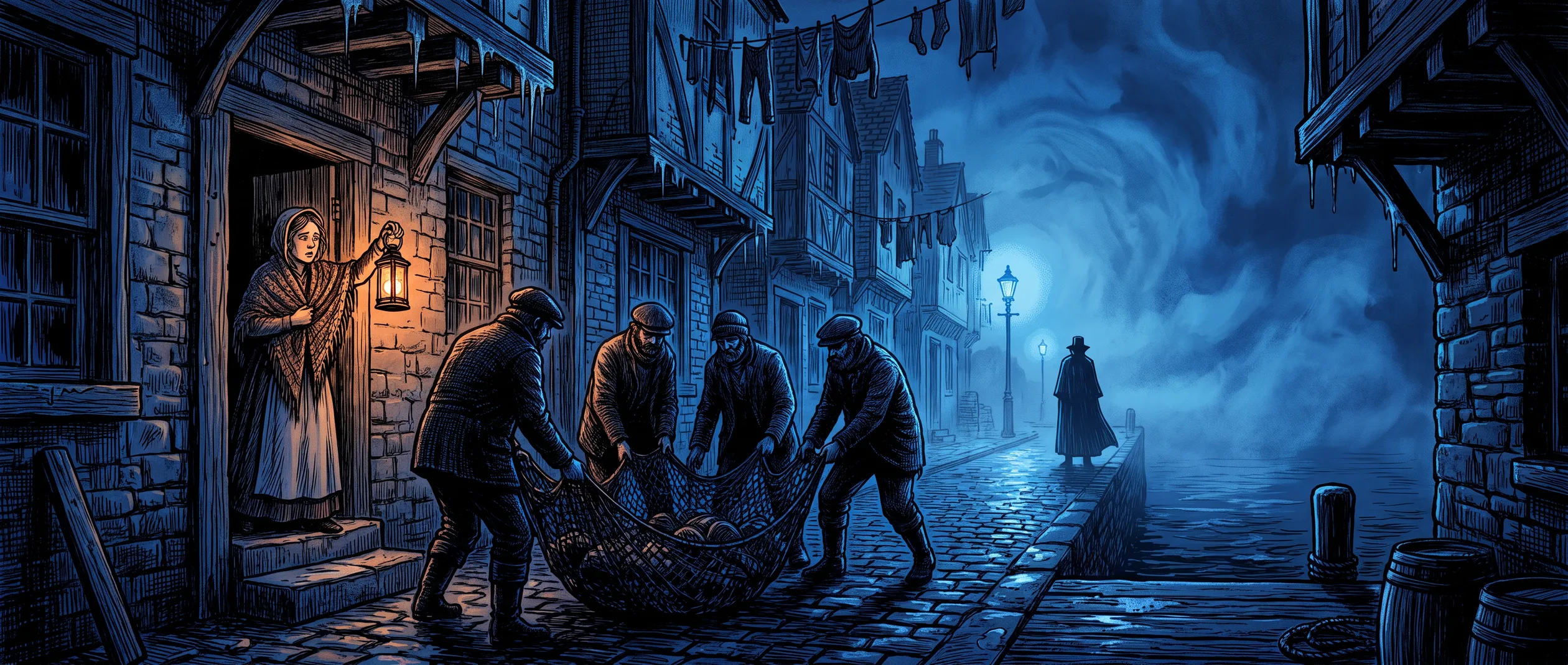 The Drowned Mile &mdash; the dockside rookeries: fog, lamp-oil and the poor &mdash; where most of the killing happens