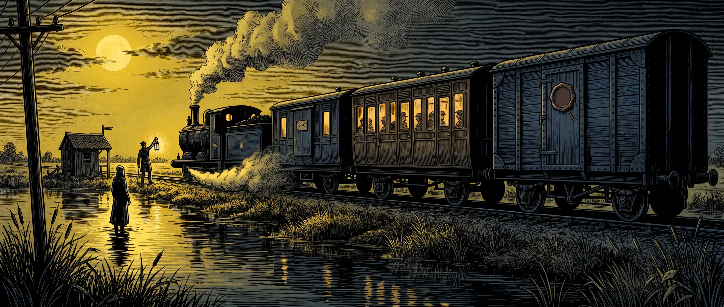 The night rail &mdash; long fen crossings where things board between stations &mdash; and a sealed carriage under a Pale House seal outranks every conductor