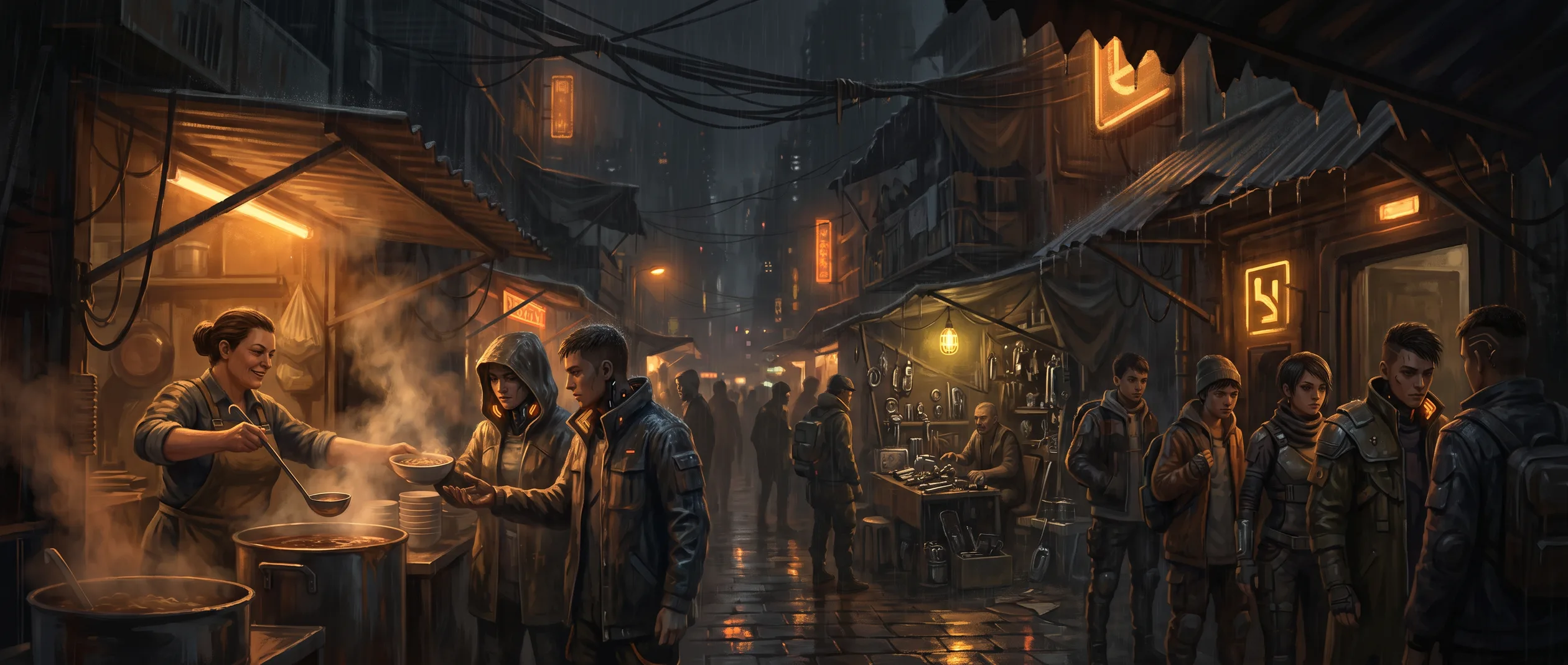 Lowmarket &mdash; the street&rsquo;s beating heart: stalls, fixers, cutters, noodle steam