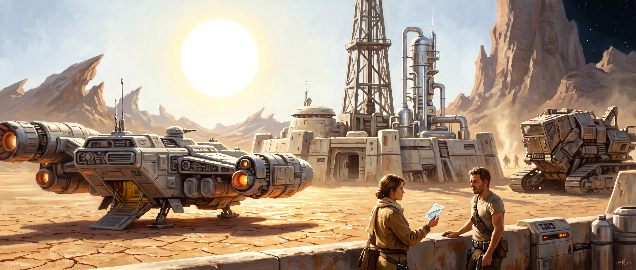 A crucible desert &mdash; heat that slaps like a hand, light so hard it has edges &mdash; water is the currency, and prosperity tracks the wells