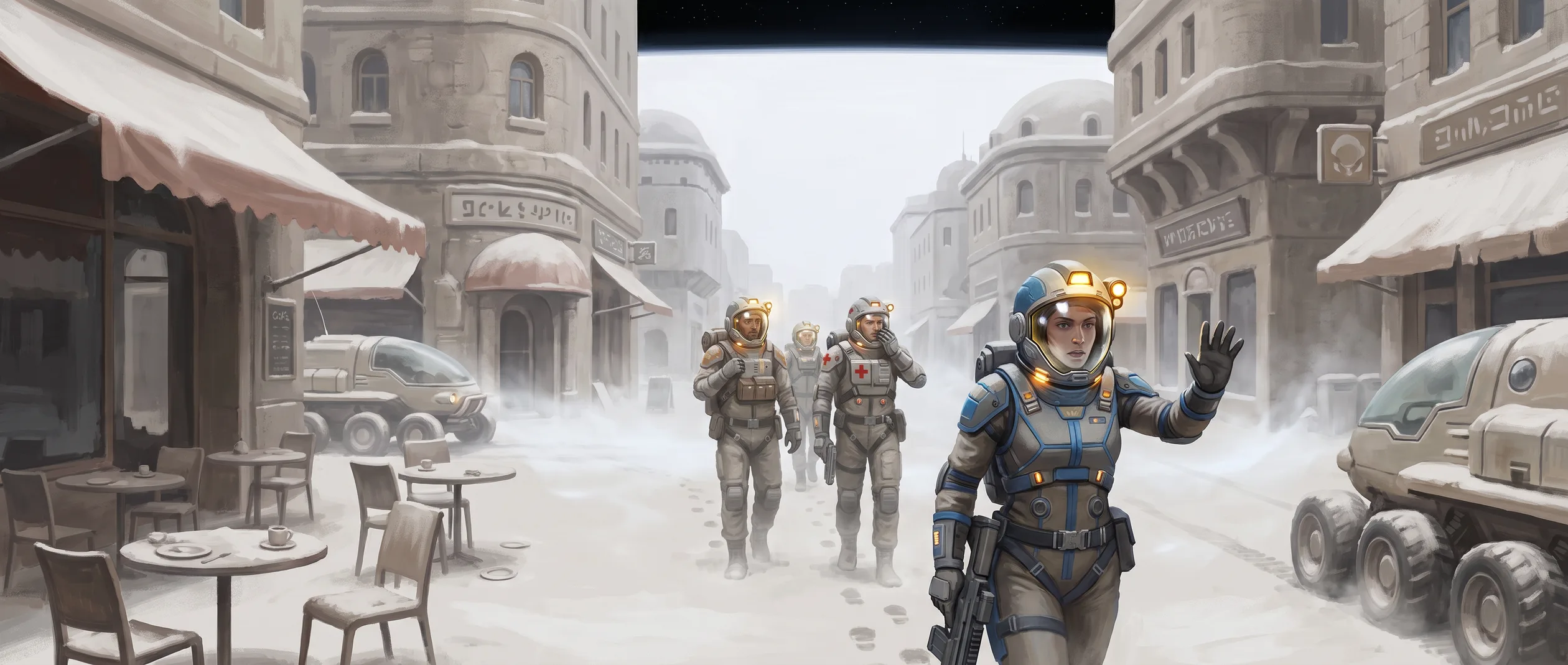 A tomb world &mdash; a city intact and EMPTY, tables still set, dust in perfect sheets &mdash; the crew whispering without deciding to