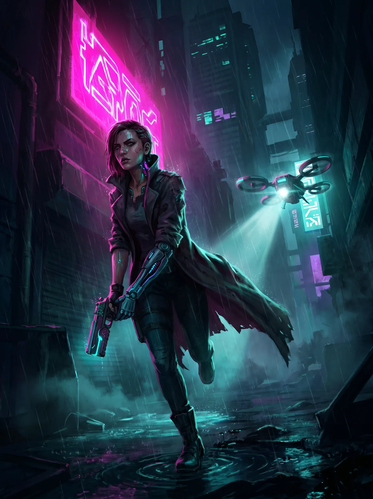 Neon Wake — Cyberpunk, chrome and street magic