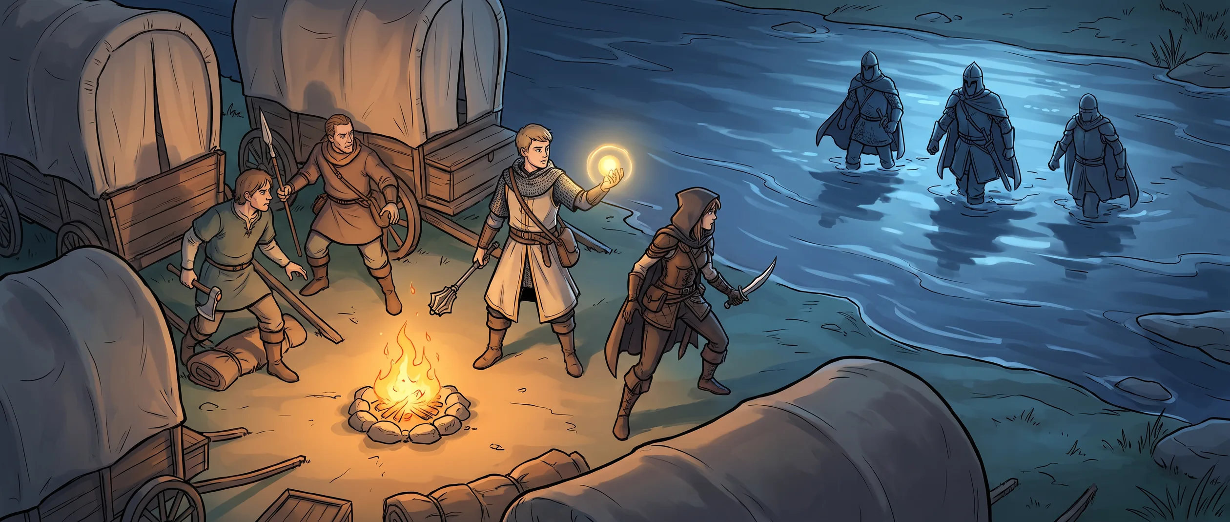 Fantasy — a night at the ford, at the table