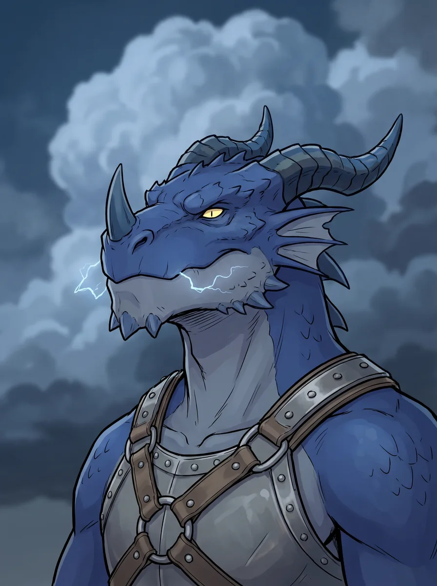 Blue Dragonborn — character portrait