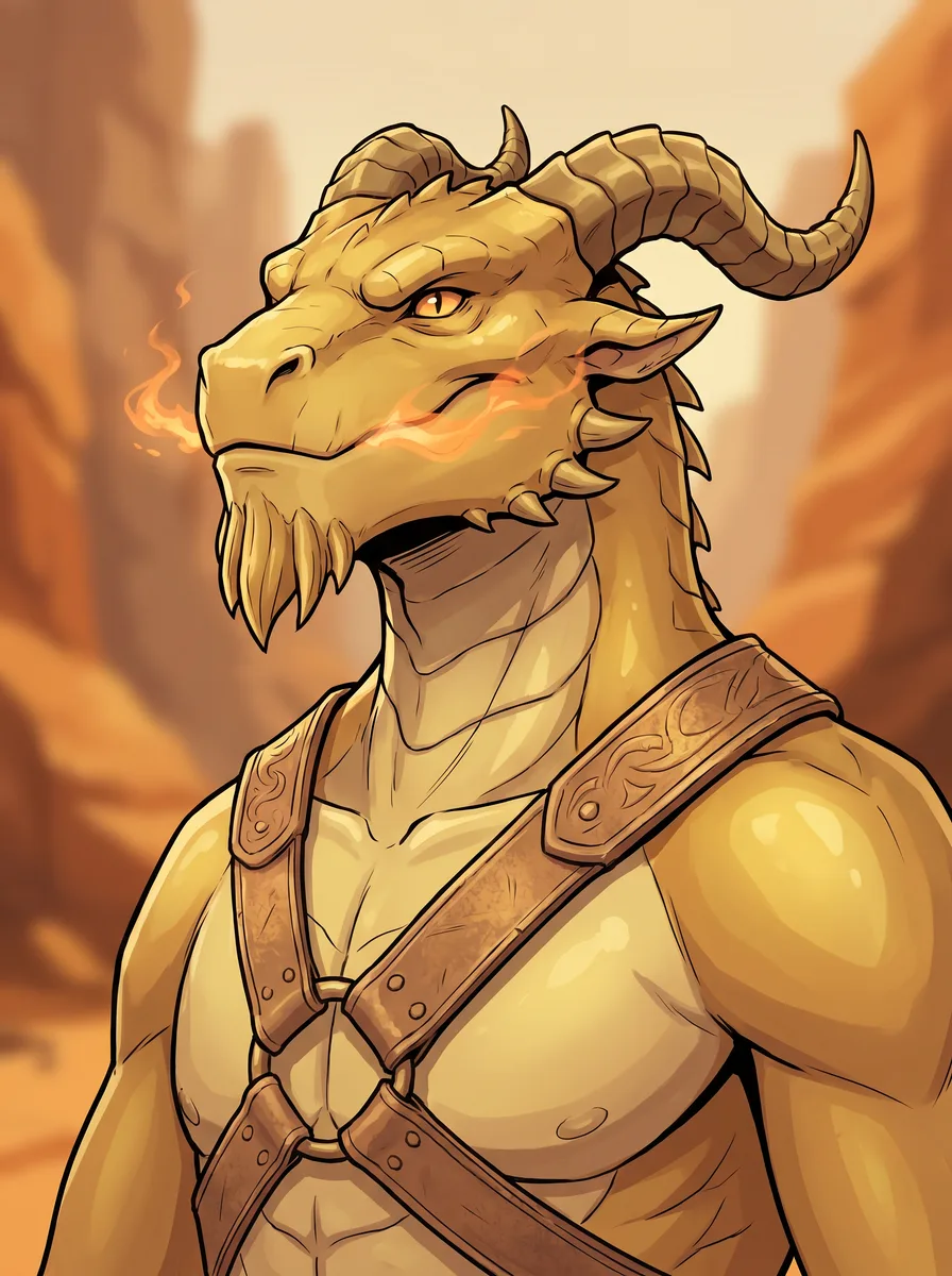 Brass Dragonborn — character portrait