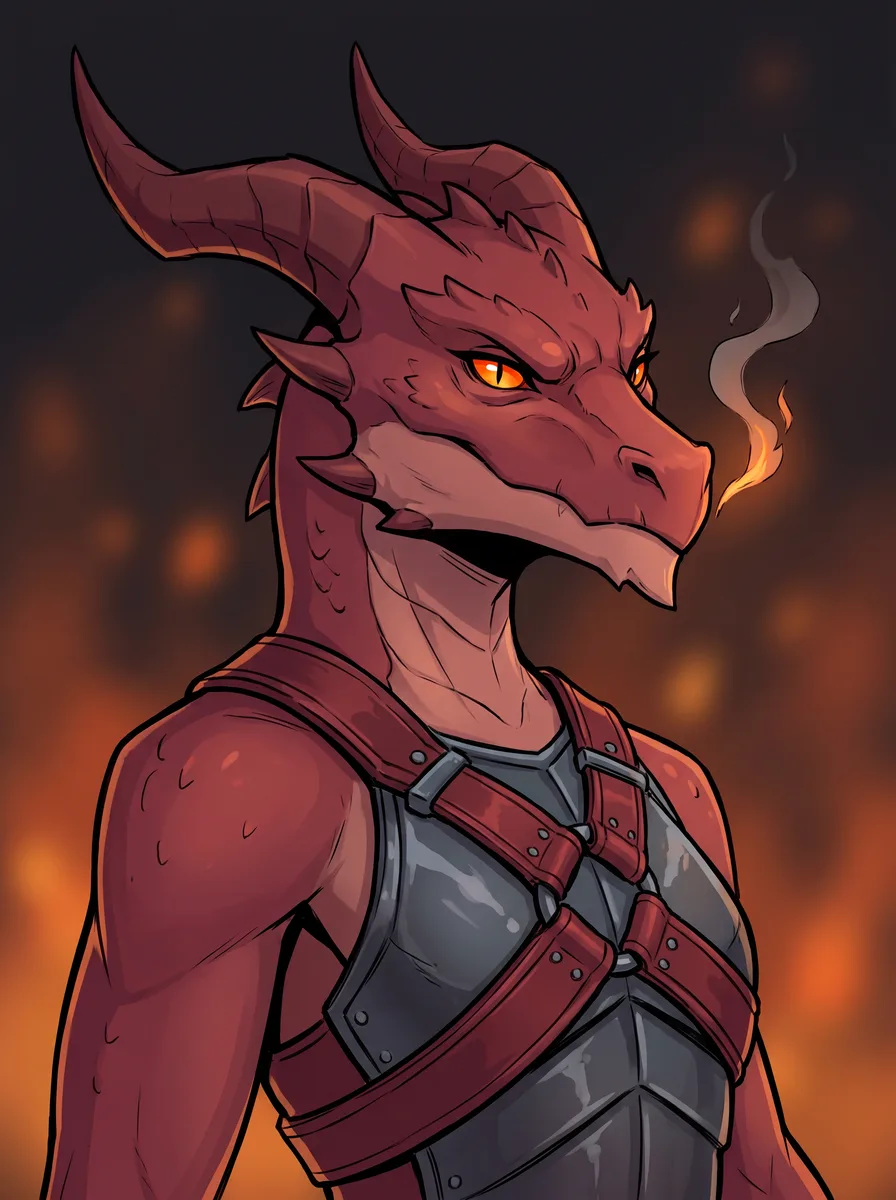 Red Dragonborn — character portrait